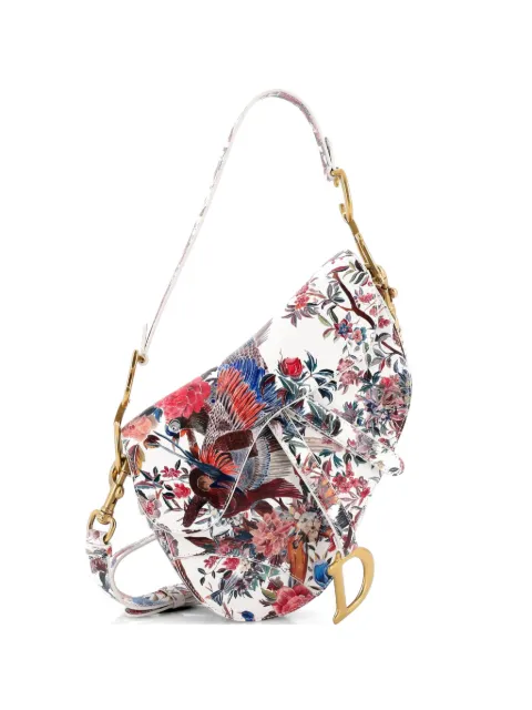 Christian Dior Pre-Owned Saddle Handbag with Strap Printed Leather Medium shoulder bag Multicolour BTUQRU905TQMRPU5