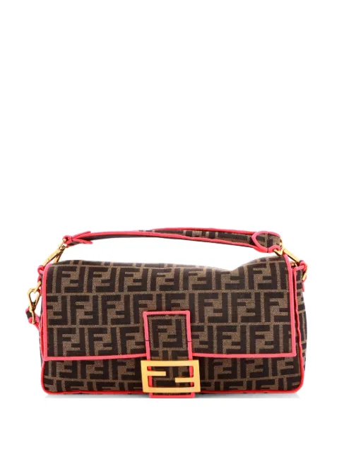 Fendi Pre-Owned Baguette NM Bag Zucca Canvas Large shoulder bag Pink ZLUE1O9QMPW78BXB