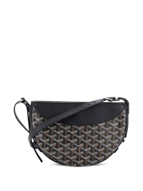 Goyard Pre-Owned Hirondelle Coated Canvas and Leather shoulder bag Black VYZA7AM83Q33PONR