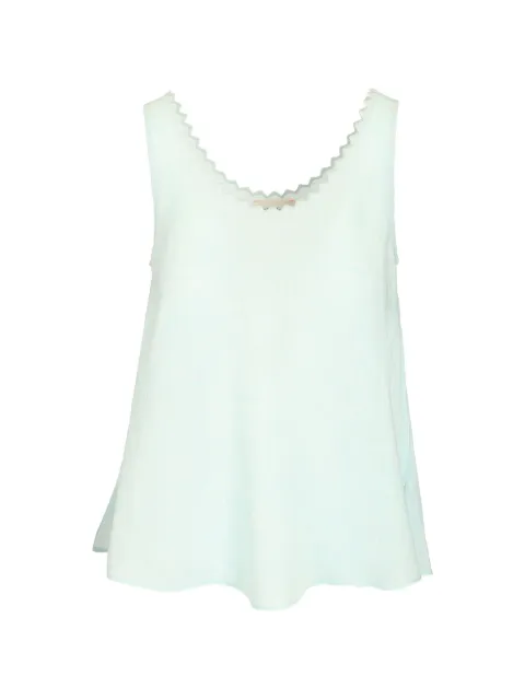 Forte Forte scalloped-edge embroidered top Blue 14830