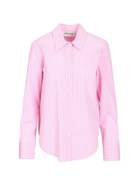 Al Duca D’Aosta 1902 vertical-stripe curved-hem shirt Pink 43944825003