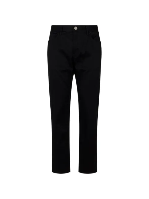Giorgio Armani logo-patch straight-leg trousers Black GM000250AF16634U