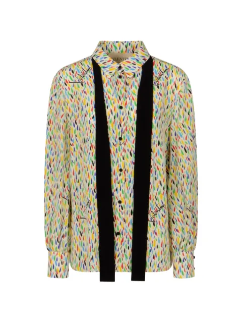 Valentino Garavani logo-print silk shirt Neutrals BAB8M6AE8