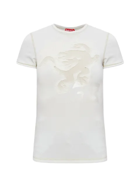 Diesel T-Uncuties-Longer-Aa1 appliqué-detailed T-shirt White A233300QHHA
