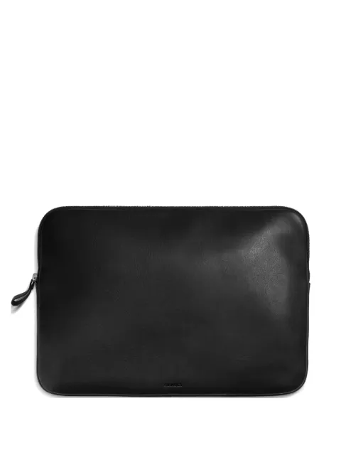 Shinola logo-debossed leather laptop bag Black S0320308031