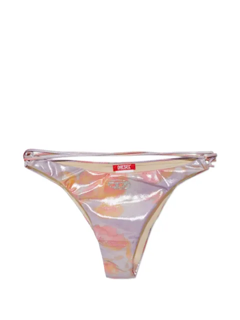 Diesel strappy floral-print bikini bottoms Purple A228340EGEL