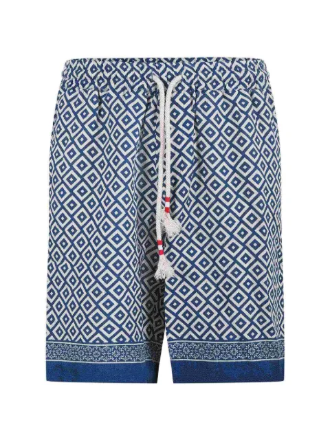 MC2 Saint Barth geometric-print drawstring shorts Blue MRE0004