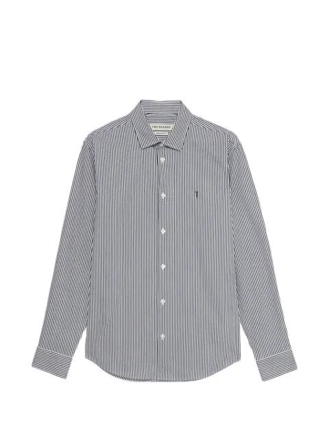 Trussardi striped logo-detail shirt Blue 5007N000055N