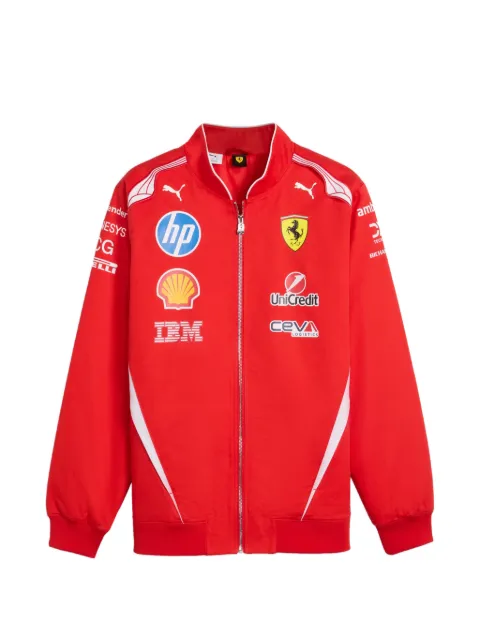 PUMA x Scuderia HP logo-patch zip-up bomber jacket Red 71381701
