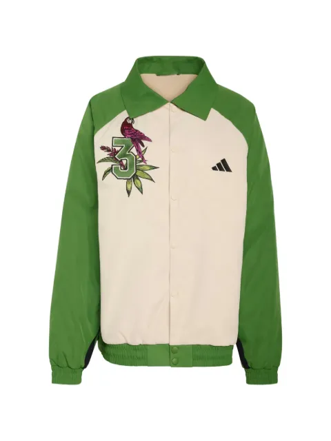 adidas x Farm Rio parrot-embroidered colour-block jacket Neutrals KD4611