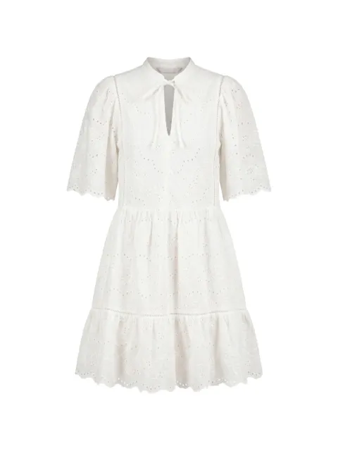 BOSS broderie anglaise tiered mini dress White 50559091