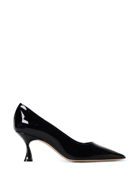 Casadei patent-effect pointed-toe pumps Black 1F488L060MC2474