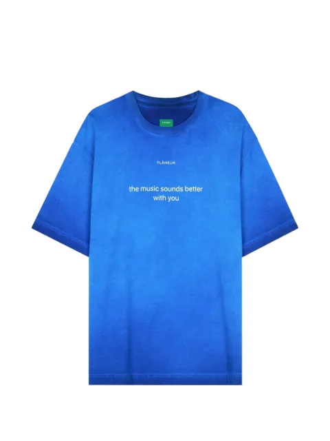 FLÂNEUR logo-print washed T-shirt Blue FTSH124