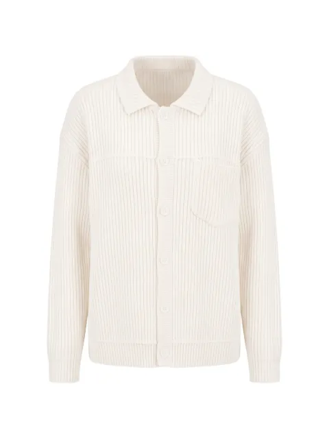 Aya Muse ribbed-knit button-up cardigan Neutrals AMBR2529