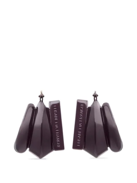 Elisabetta Franchi earrings with engraved logo Purple OR05B63E2