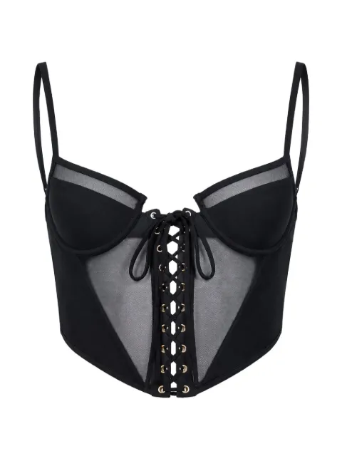 Kiki de Montparnasse lace-up bikini top Black R2610ST010