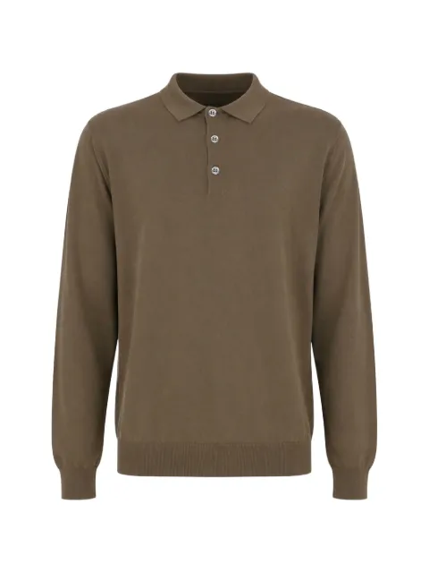 Drumohr long-sleeve knitted polo shirt Green D0GN214L441