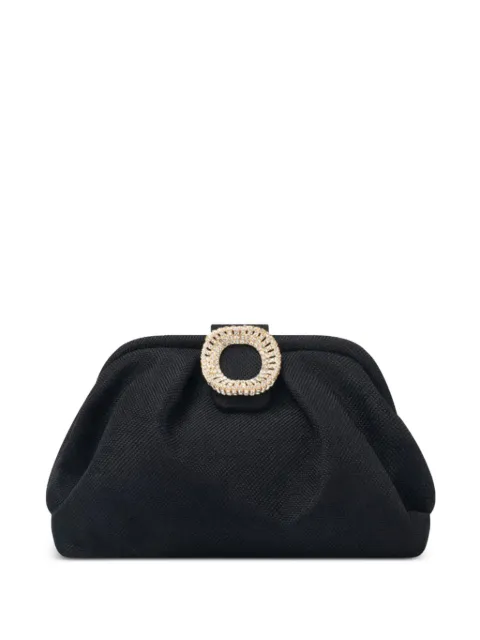 TWENTY FOURHAITCH Bakios jewelled-buckle clutch bag Black BAG00057NER