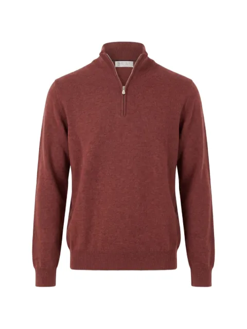 Brunello Cucinelli cashmere sweater with half zip Red M2200124CSY25