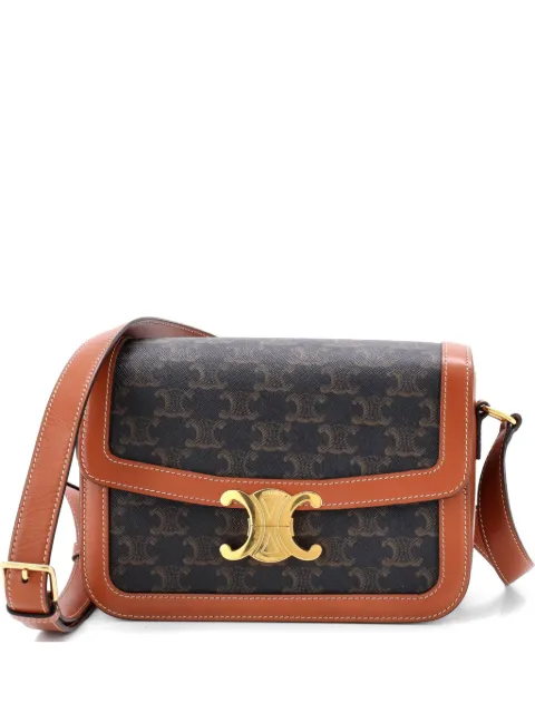 Celine Pre-Owned Triomphe Triomphe Coated Canvas Medium shoulder bag Brown W4I77T7JQL3P1YL6