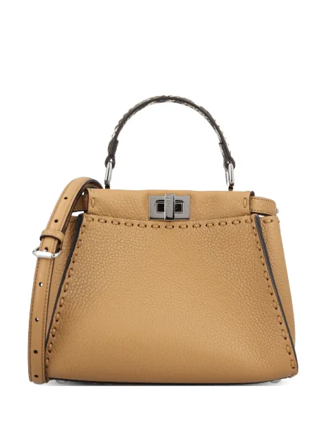 FENDI mini Peekaboo whipstitch-trim tote bag Neutrals 8BN244AYB3