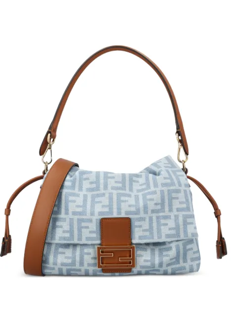 FENDI Baguette® Soft Medium light blue FF denim bag Blue 8BR833AY6Q