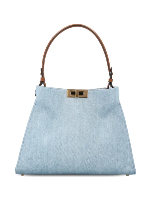 FENDI medium Way light blue denim bag Blue 8BN368AY6P