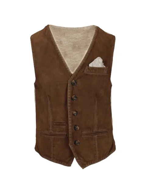 Al Duca D’Aosta 1902 suede-panelled waistcoat Brown LORRY