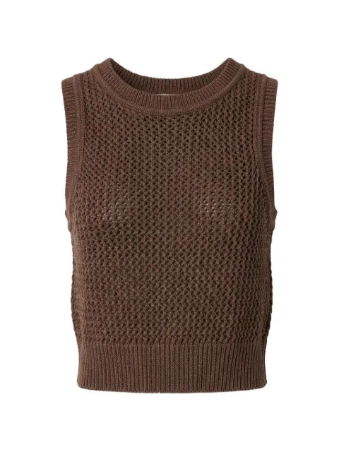 Toccin Andy open-knit sleeveless top Brown TU6919N412