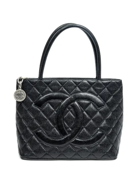 CHANEL Pre-Owned Medallion Caviar quilted tote bag Black 6383510