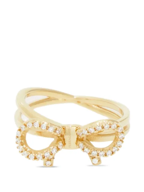Ferragamo Vara-bow crystal-embellished ring Gold 795074