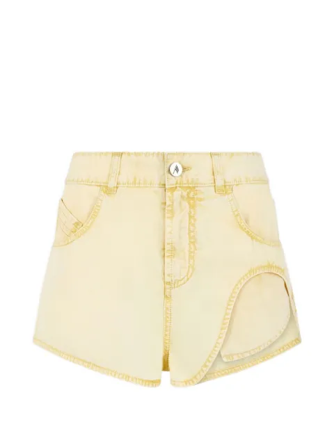 The Attico cut-out acid-wash shorts Yellow 260WCQ00018DDC098AA