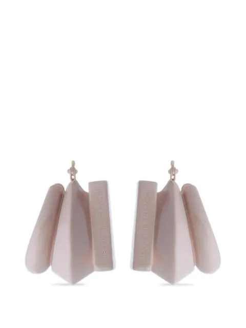 Elisabetta Franchi earrings with engraved logo Neutrals OR05B63E2