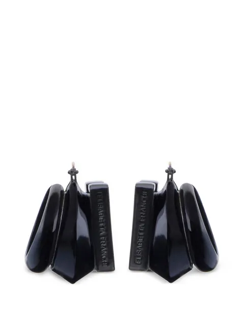 Elisabetta Franchi earrings with engraved logo Black OR05B63E2