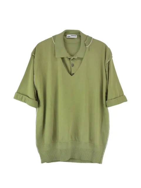 SONIA CARRASCO layered-effect fine-knit sweater Green KNSS2610302