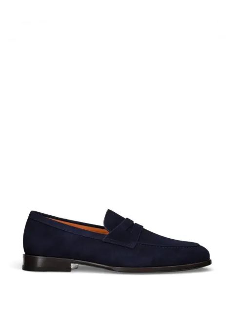 Santoni penny suede loafers Blue MCAD19314JJ6GGEX