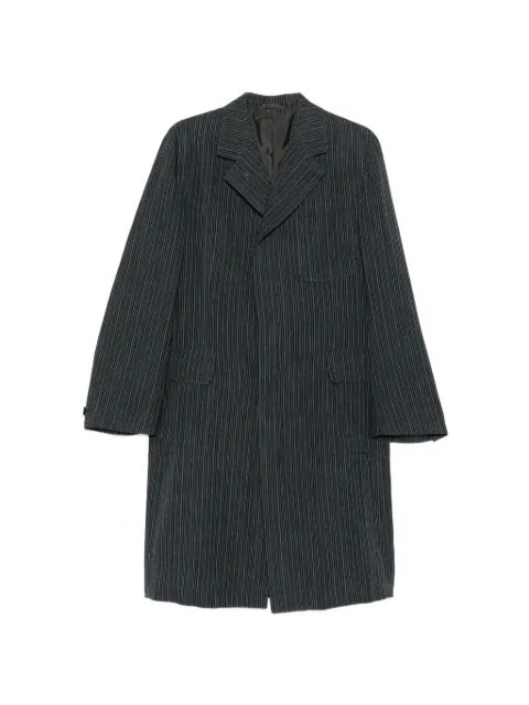 Romeo Gigli Pre-Owned 1990s stripe-pattern single-breasted coat Grey RG480BQF