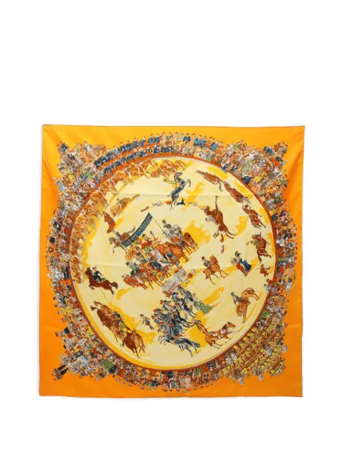 Hermès Pre-Owned 2000s Cirque Molier scarf Orange 1054451