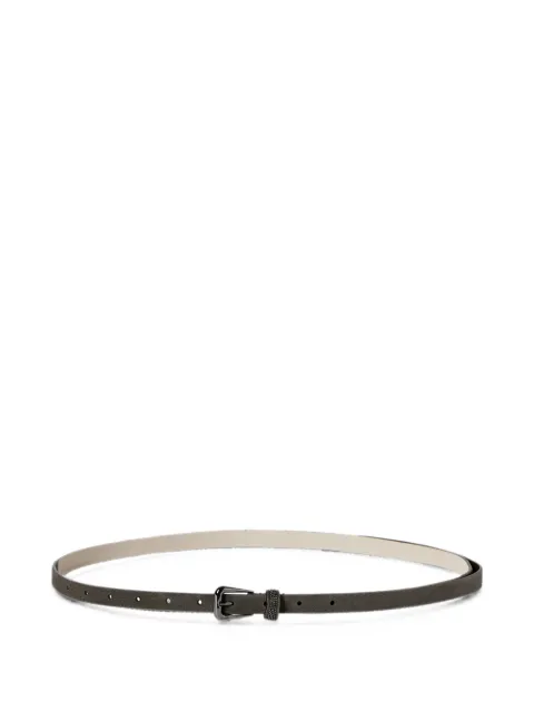 Brunello Cucinelli suede belt with shiny loop Grey M0DELC149C9795