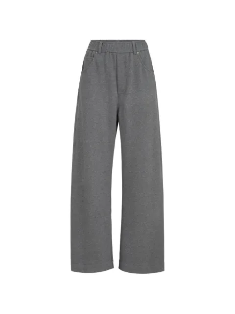 Brunello Cucinelli cotton smooth French-terry trousers Grey MN05NHF499C8125