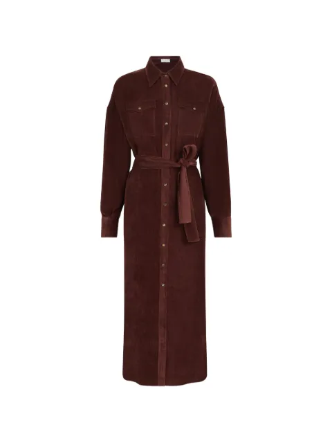 Brunello Cucinelli fluid corduroy shirt dress Brown MG547AB5F1C9813