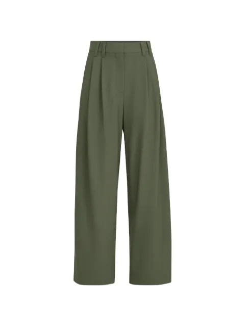 Brunello Cucinelli tropical luxury wool tailored trousers with Monili Green M0W07P9272C3998