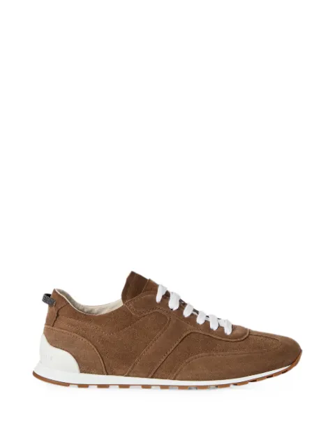 Brunello Cucinelli suede runners with shiny loops Brown MZSFG3337C9773