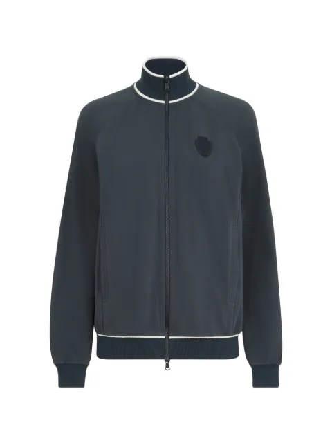 Brunello Cucinelli cotton smooth French-terry sweatshirt with zip and logo Blue MN05NVL606C3186