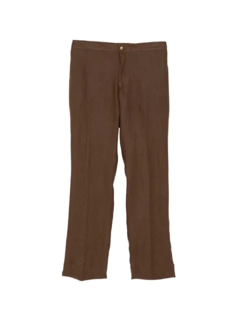 Kiton rear elasticated waistband straight-leg trousers Brown UPN08H0969011000
