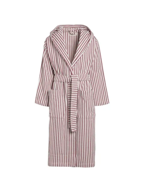 TEKLA striped hooded dressing gown Red HBTH276