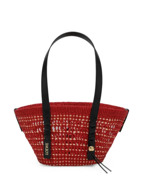LOEWE small Braid basket bag Red ASCPIBSX01
