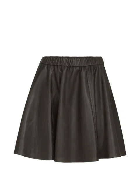 Brunello Cucinelli polished nappa-leather mini circle skirt Brown M0CTNG4098C4192