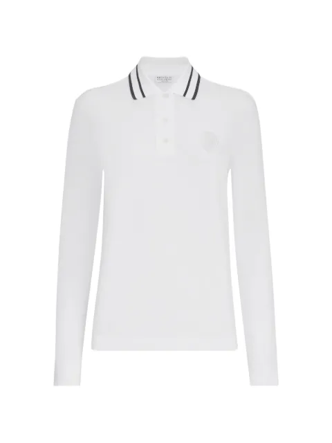 Brunello Cucinelli Stretch-cotton piqué polo shirt with logo White ML944VL405C159