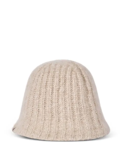 Brunello Cucinelli cashmere Diamond-yarn rib-knit bucket hat Neutrals MCAP9A038CVH80